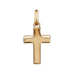 Pendentif croix plaqu� or lisse et plate de 18mm