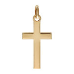 Pendentif croix en plaqué or lisse et plate Pendentif croix en plaqué or lisse et plate