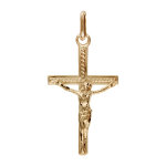 Pendentif croix en plaqué or ouvragée avec jésus christ Pendentif croix en plaqué or ouvragée avec jésus christ