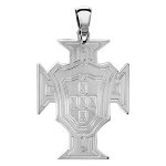 Pendentif croix du portugal en argent rhodi grand modle