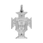 Pendentif croix du portugal en argent rhodi petit modle