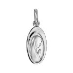 Pendentif mdaille en argent rhodi vierge ovale