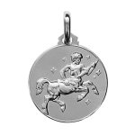 Pendentif mdaille en argent rhodi zodiaque sagittaire