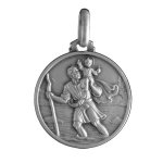 Pendentif médaille en argent saint christophe - diamètre 21mm Pendentif médaille en argent saint christophe - diamètre 21mm