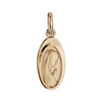 Pendentif mdaille en plaqu or ovale vierge