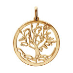 Pendentif en plaqu or arbre de vie dcoup