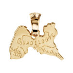 Pendentif en plaqu or carte de guadeloupe