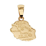 Pendentif en plaqu or carte de l'le de la runion