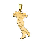 Pendentif en plaqu or carte d'italie grand modle