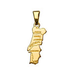 Pendentif en plaqu or carte du portugal petit modle