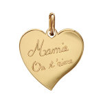 Pendentif en plaqu or coeur grav  mamie on t'aime