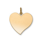 Pendentif en plaqu or coeur  graver trs grand modle 33mm x 36mm - plaque fine