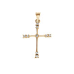 Pendentif en plaqué or croix 20x15mm avec oxydes blancs sertis Pendentif en plaqué or croix 20x15mm avec oxydes blancs sertis