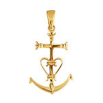 Pendentif en plaqué or croix camarguaise grand modèle Pendentif en plaqué or croix camarguaise grand modèle