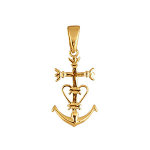 Pendentif en plaqué or croix camarguaise moyen modèle Pendentif en plaqué or croix camarguaise moyen modèle