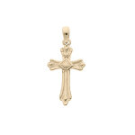 Pendentif en plaqué or croix occitane creusée au centre et motifs aux extrémités Pendentif en plaqué or croix occitane creusée au centre et motifs aux extrémités