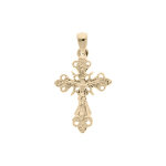 Pendentif en plaqué or croix occitane finement ouvragée et perlée sur les contours et christ sur la croix ... Pendentif en plaqué or croix occitane finement ouvragée et perlée sur les contours et christ sur la croix ...
