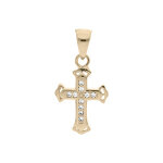 Pendentif en plaqué or croix avec oxydes blancs sertis Pendentif en plaqué or croix avec oxydes blancs sertis
