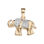Pendentif en plaqué or élephant avec oxydes blancs sertis Pendentif en plaqué or élephant avec oxydes blancs sertis