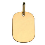 Pendentif en plaqu or plaque g. i. arrondie  graver - dimensions 18m x 25, 7mm - plaque fine
