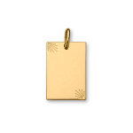 Pendentif en plaqu or plaque g. i. rectangulaire avec diamantage toil dans 2 angles - moyen modle ...