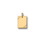 Pendentif en plaqu or plaque g. i. rectangulaire  graver avec striures dans 2 angles - dimensions 20mm ...