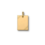 Pendentif en plaqu or plaque g. i. rectangulaire  graver avec striures dans 2 angles - dimensions 30mm ...