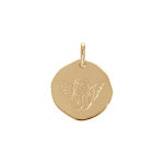 Pendentif en plaqu or galet 18mm motif ange