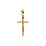 Pendentif en plaqu� or j�sus christ sur croix 20mm x 10mm