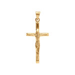 Pendentif en plaqu� or j�sus christ sur croix 22mm x 12mm