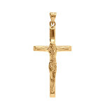 Pendentif en plaqu� or j�sus christ sur croix 30mm x 15mm