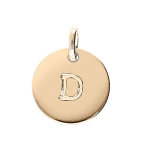 Pendentif en plaqu or mdaille 12mm gravure lettre alphabet  d