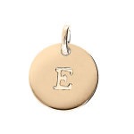 Pendentif en plaqué or médaille 12mm gravure lettre alphabet e Pendentif en plaqué or médaille 12mm gravure lettre alphabet e