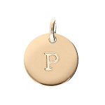 Pendentif en plaqué or médaille 12mm gravure lettre alphabet p Pendentif en plaqué or médaille 12mm gravure lettre alphabet p