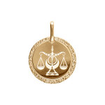 Pendentif en plaqu or mdaille 15mm zodiaque balance