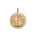 Pendentif en plaqu or mdaille 15mm zodiaque poisson