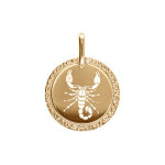 Pendentif en plaqu or mdaille 15mm zodiaque scorpion