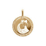 Pendentif en plaqu or mdaille 15mm zodiaque verseau