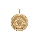 Pendentif en plaqu or mdaille 15mm zodiaque vierge