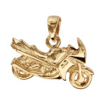 Pendentif en plaqu� or moto de course