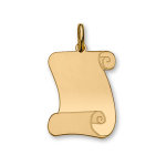 Pendentif en plaqu or parchemin  graver grand modle 25mm x 35mm - plaque fine