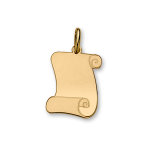 Pendentif en plaqu or parchemin  graver moyen modle 23mm x 30mm - plaque fine