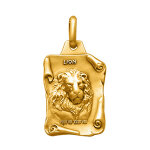 Pendentif en plaqué or parchemin zodiaque lion Pendentif en plaqué or parchemin zodiaque lion