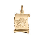 Pendentif en plaqu or petit parchemin ange
