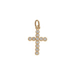Pendentif plaqué or petite croix avec oxydes blancs 12 x 16mm Pendentif plaqué or petite croix avec oxydes blancs 12 x 16mm