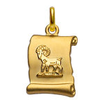 Pendentif en plaqu or zodiaque parchemin simple blier