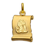 Pendentif en plaqu or zodiaque parchemin simple verseau