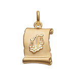Pendentif en vermeil brillant parchemin fond sable zodiaque balance