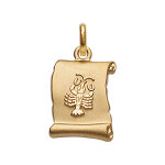 Pendentif en vermeil brillant parchemin fond sable zodiaque cancer