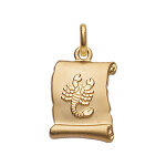 Pendentif en vermeil brillant parchemin fond sable zodiaque scorpion